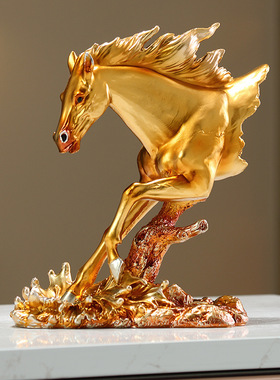 马到成功骏马树脂工艺品摆件创意家居客厅玄关电视柜乔迁开业