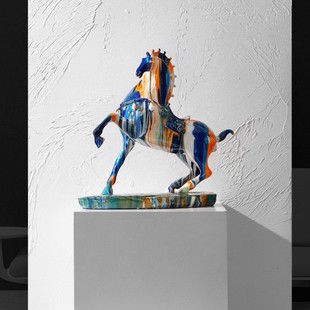 北欧艺术炫彩马摆件创意客厅电视柜玄关酒柜现代家居装饰乔迁礼物