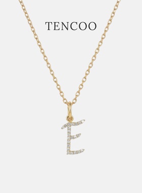 TENCOO闪钻书写体字母吊坠