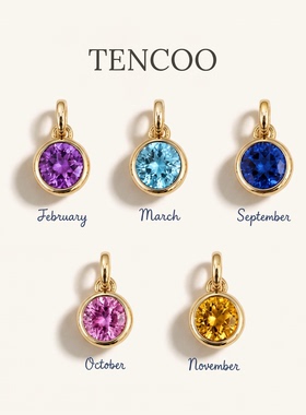 TENCOO彩色生辰石吊坠生日送礼