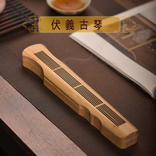 竹木制古琴线香盒卧香炉香薰炉