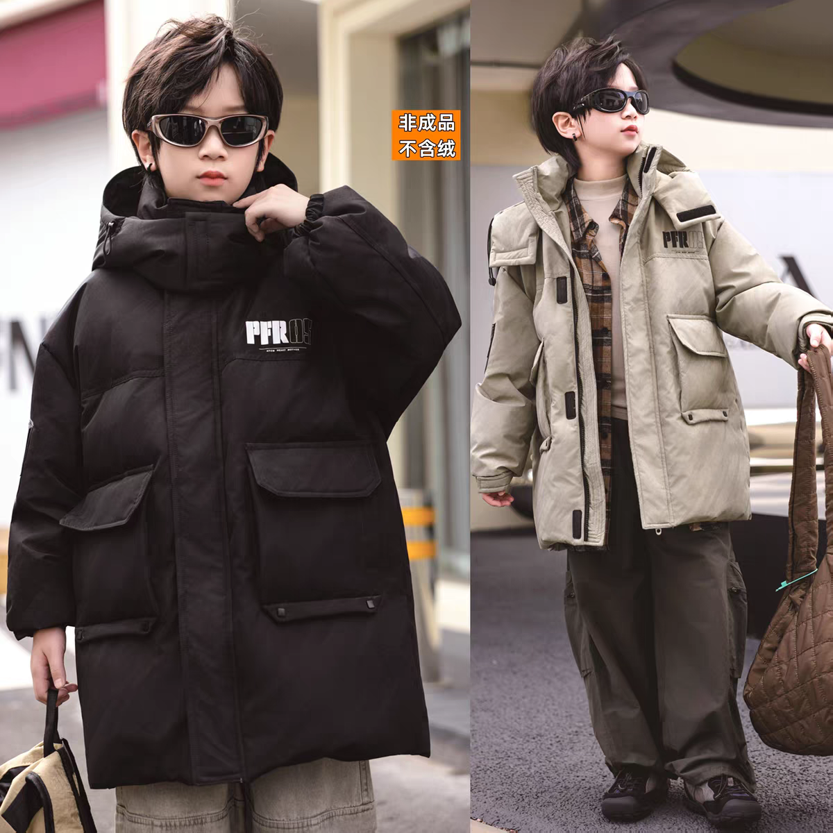 KBD童装302 新款2025男童羽绒服九成品 冬季保暖休闲衣壳翻新定做