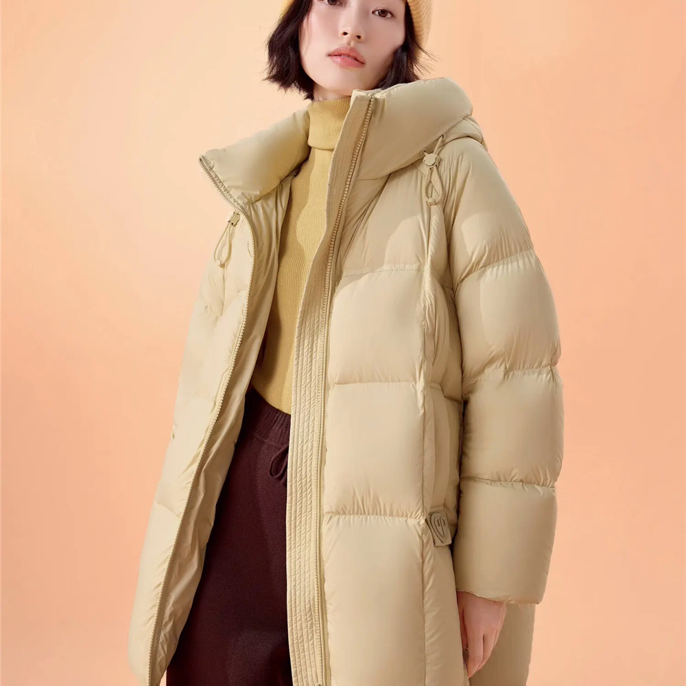 羽浪25039 冬季新款羽绒服半九成品女士一手长面包服衣壳翻新加工