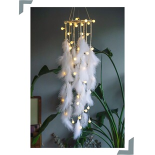 做个东西 捕梦小夜灯diy材料包 ins装饰 捕梦网 手工吊饰装饰挂件