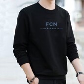 潮流百搭休闲秋冬加绒上衣 打底衫 卫衣男纯棉春秋2026新款 圆领长袖