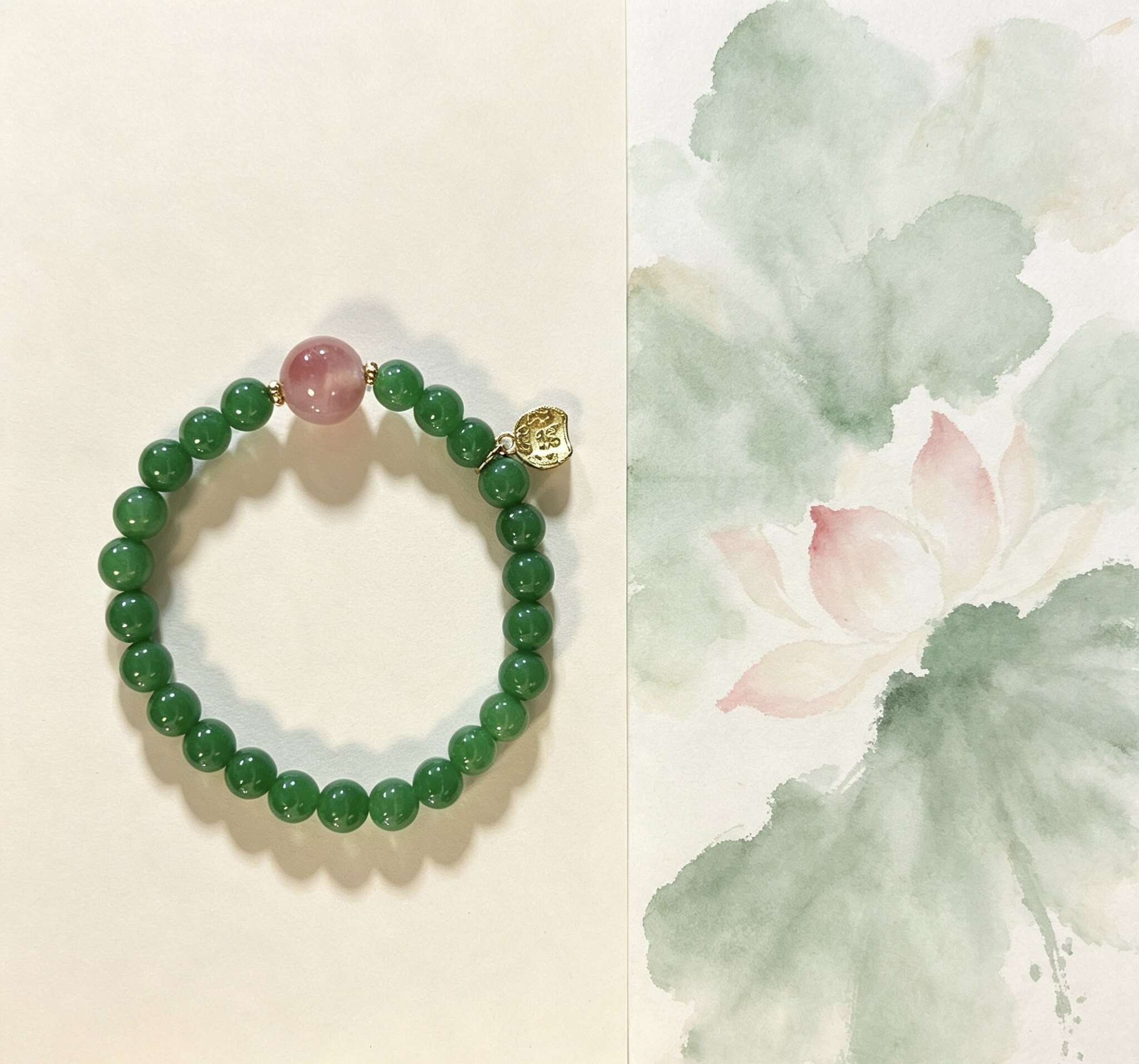 天然碧玉福牌轻奢女士手链