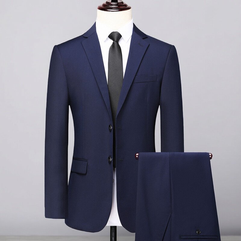 梦特娇西服套装男春秋装商务青中年婚宴礼服修身便西潮流西装外套