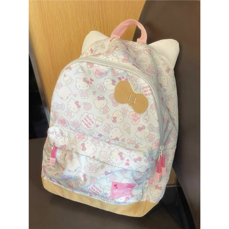 日系hellokitty书包三丽欧甜美可爱蝴蝶结可爱猫耳朵大容量双肩包
