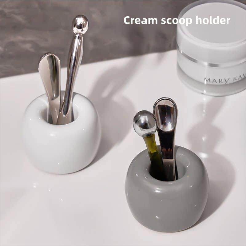 面霜勺护肤产品小勺储存支架身体乳液彩妆眼霜按摩棒勺刮板支架