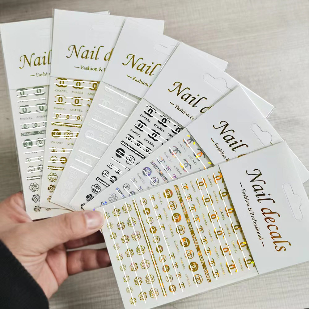 网红爆款潮牌logo美甲贴纸轻美甲工具