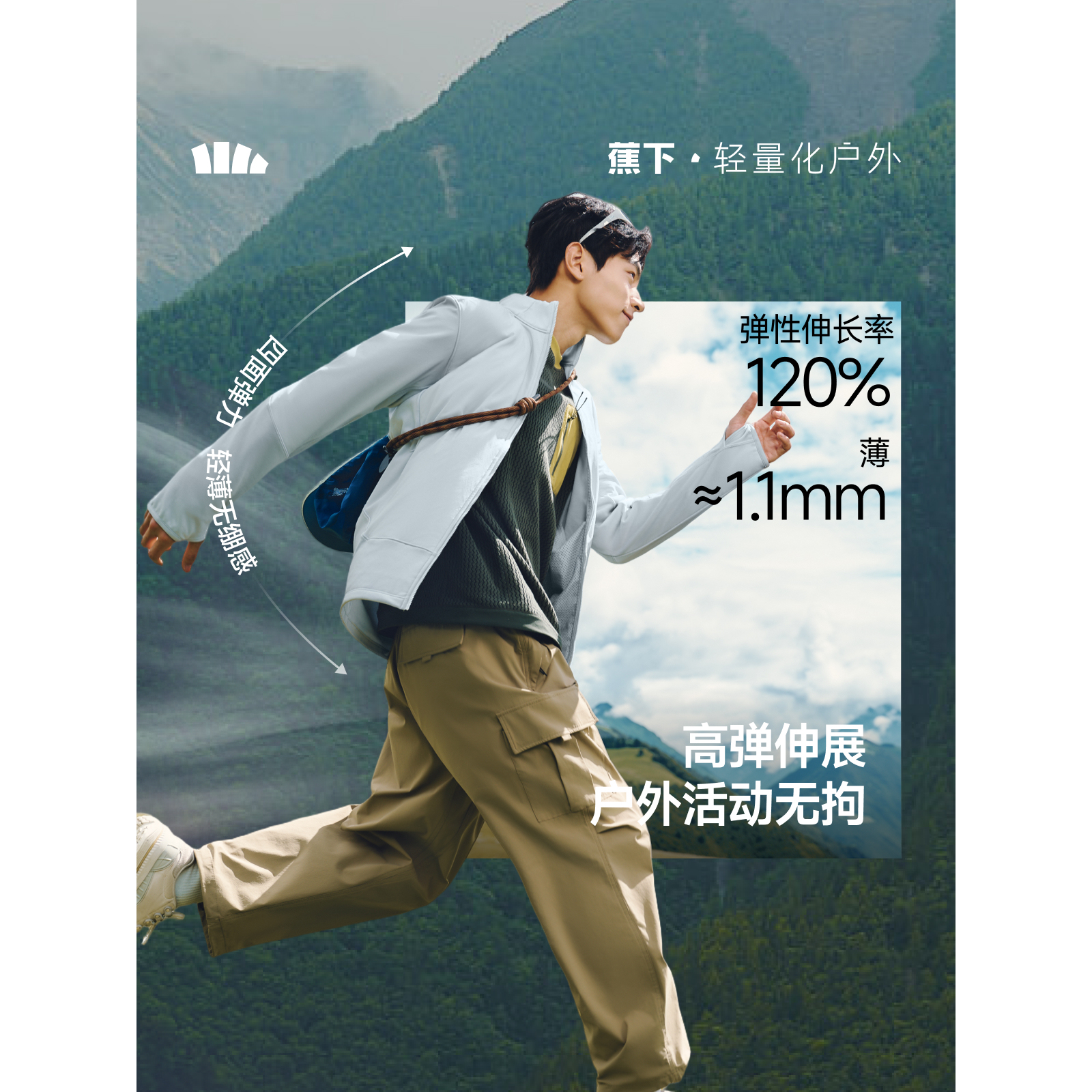 蕉下男士抓绒衣户外防泼水加绒