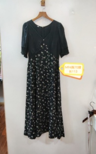 黑色印花休闲简约显瘦连衣裙 94胸 咨询库存下单