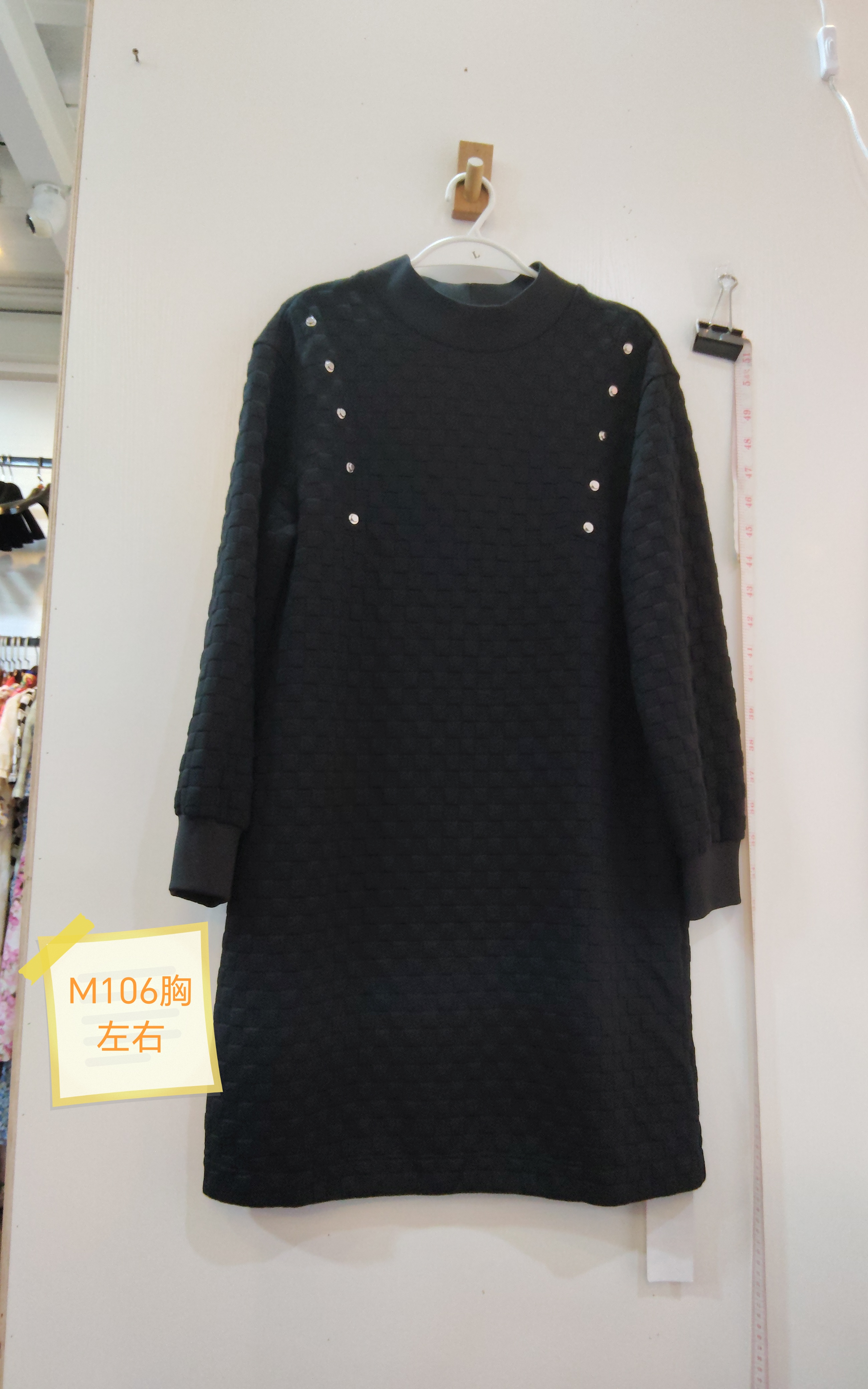 黑色T恤裙宽松休闲长袖连衣裙 咨询库存下单 106胸