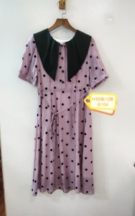 粉紫色波点休闲简约连衣裙 88胸 咨询库存下单