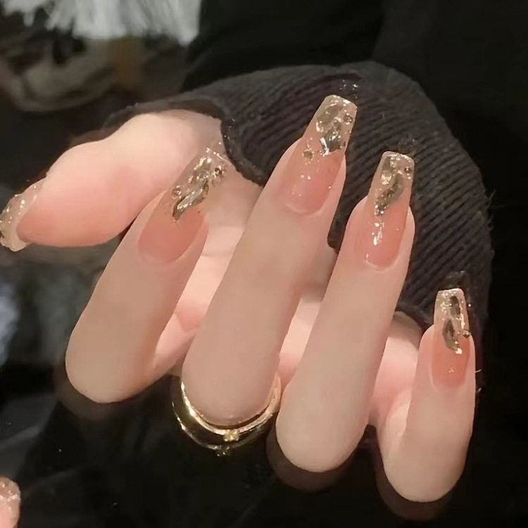 爆闪镶钻金粉穿戴甲 轻奢长款温柔显白指甲贴片成品可拆卸美甲片,彩妆/香水/美妆工具,穿戴甲/甲片,淘宝优惠券,粉丝福利购,淘宝优惠卷