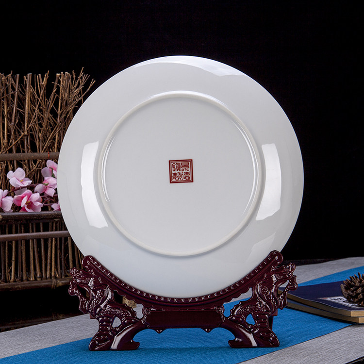 JINGDEZHEN 세라믹 금색과 빨간색 공자 동상 교수형 접시 학교 선물 사무실 장식 학생 교사 선물