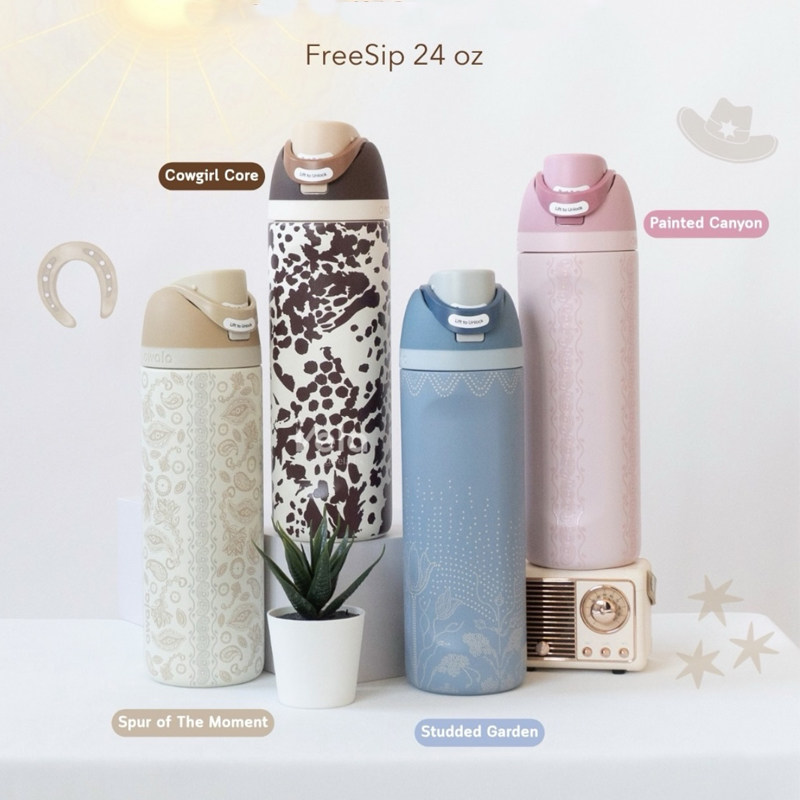 Owala西部牛仔主题保温保冷杯FreeSip礼物杯710ml大容量吸管水壶