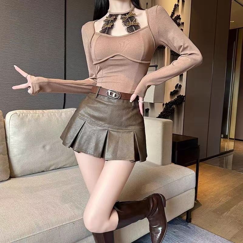 101-150【直播间过款专属】高级感皮裙皮短裤新款高腰显瘦