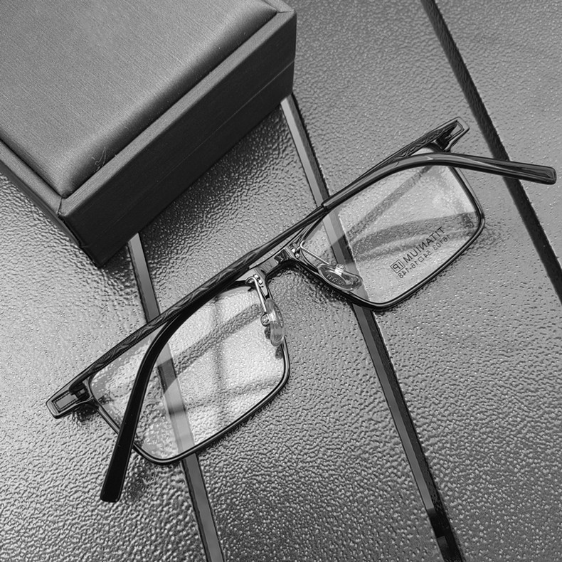 大脸眼镜框舒适纯钛超轻眼镜架防蓝光有度数近视变色眼镜成品男士