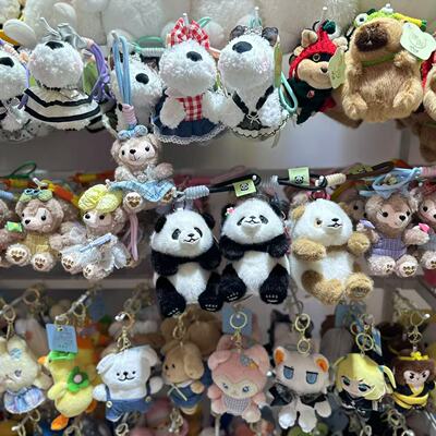 4寸5可爱熊猫毛绒玩具钥匙扣链挂件网红背书包包挂饰抓娃娃机公仔