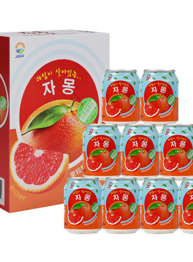 韩国风味九日西柚果汁果肉饮料238m桃汁西柚饮品礼盒整箱装