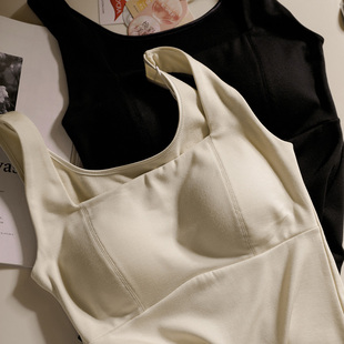 超稳不跑杯柔软舒适透气三合一打底背心 乳胶杯舒适高弹保暖内衣