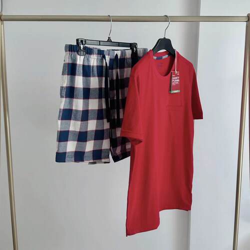 短袖短裤男士家居服睡衣套装