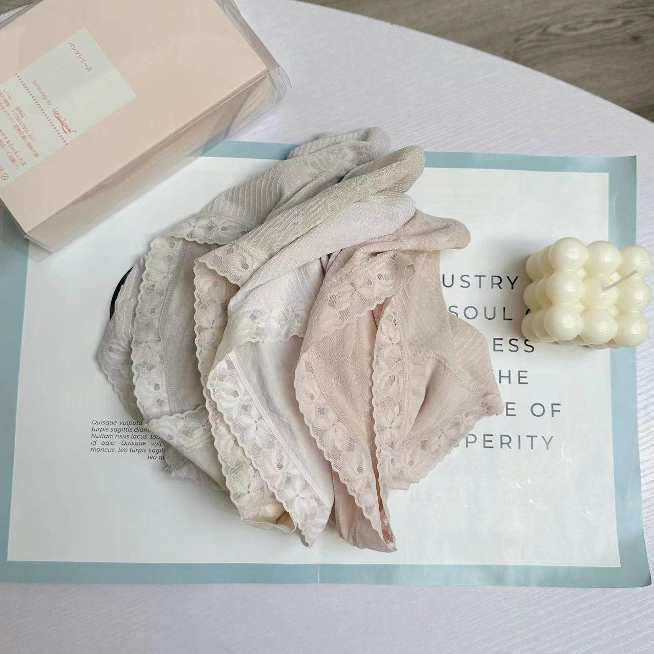 飞岛国订单 23年新品 一体工艺精致蕾丝3a抗菌内裤女