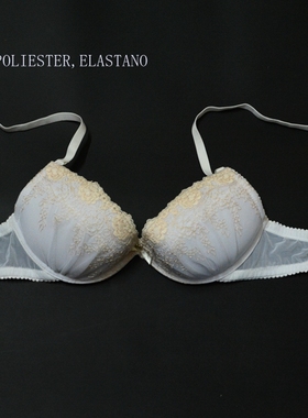 5淘5乐 外贸样单蕾丝插片式聚拢文胸0416清70B75BC