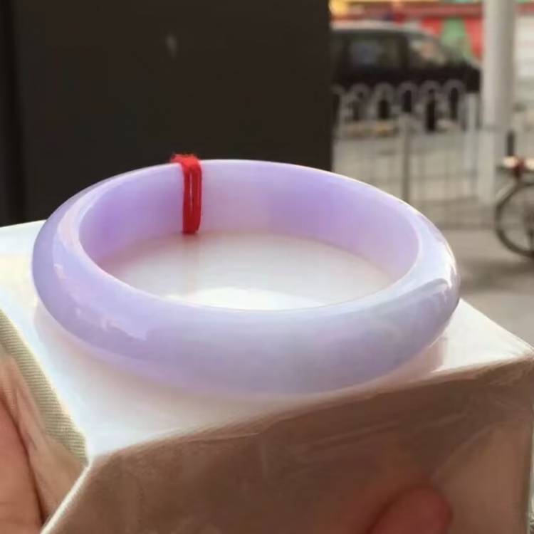 紫罗兰浓紫飘紫翡翠处理玉镯子