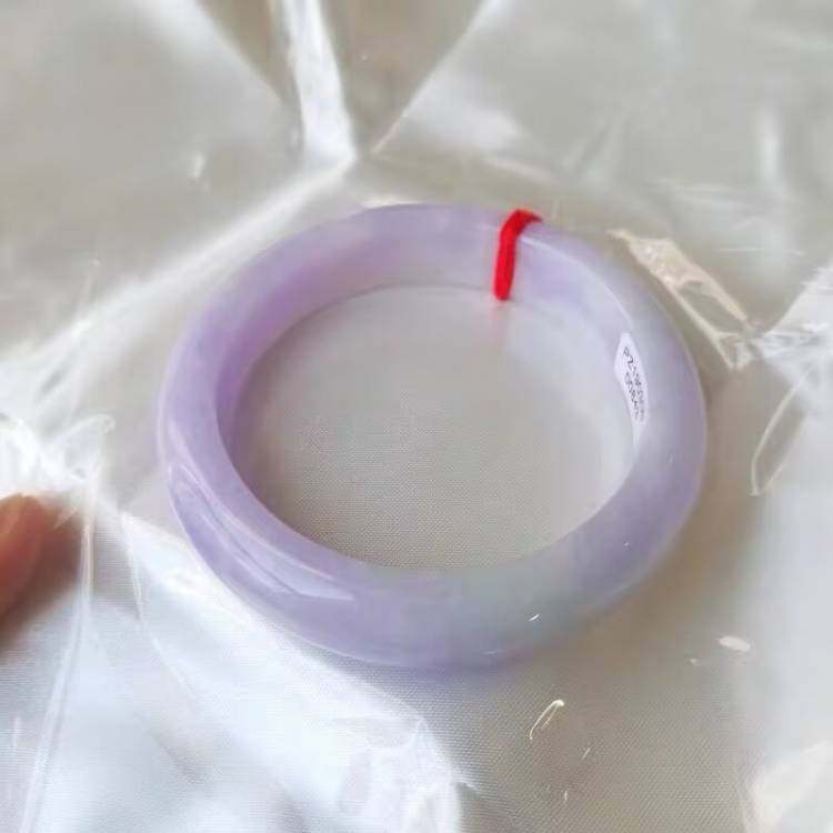 满紫紫罗兰飘绿翡翠处理玉手镯