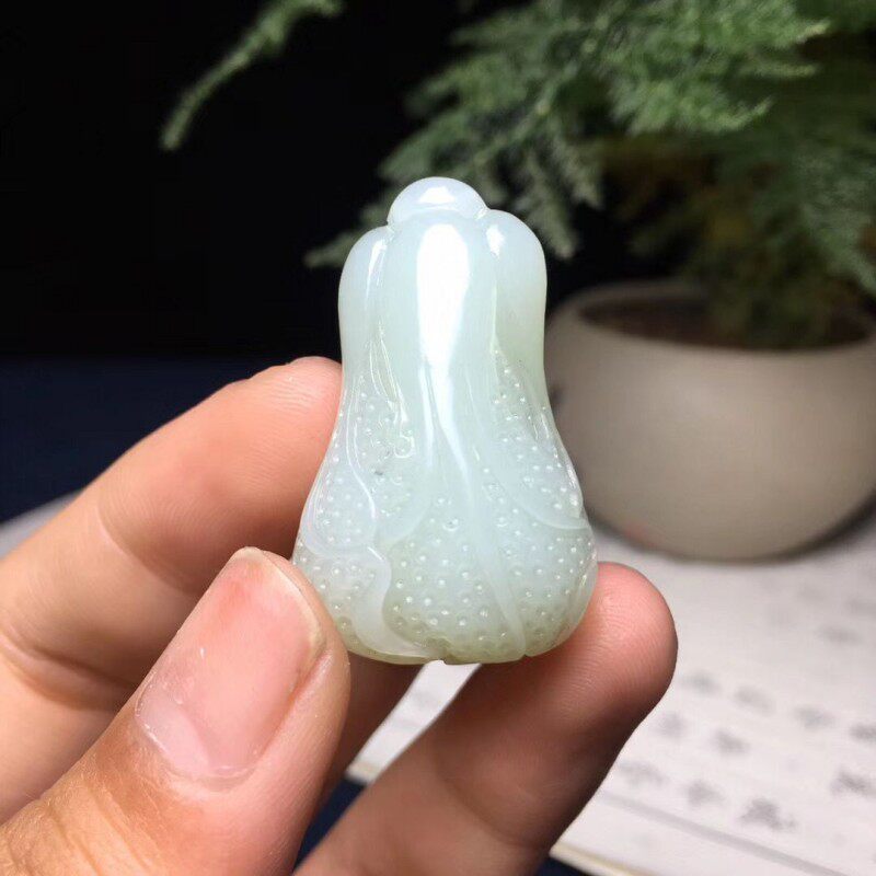 如意白菜项链原石挂件玉佩送证