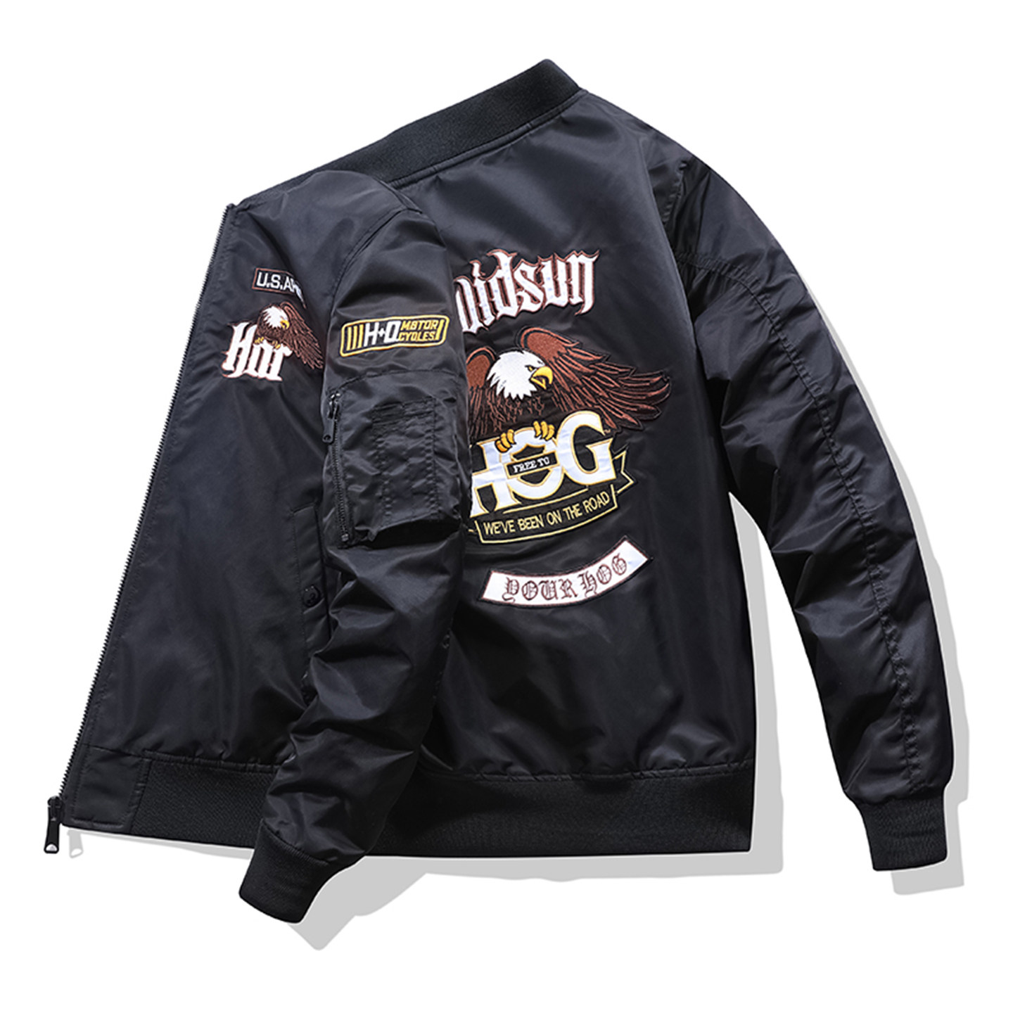 1111美式复古老鹰刺绣飞行员夹克男MA1棒球领防风外套,男装,夹克,淘宝优惠券,粉丝福利购,淘宝优惠卷