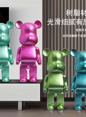 网红暴力熊落地大摆件现代家居客厅电视柜样板间装饰品卡通