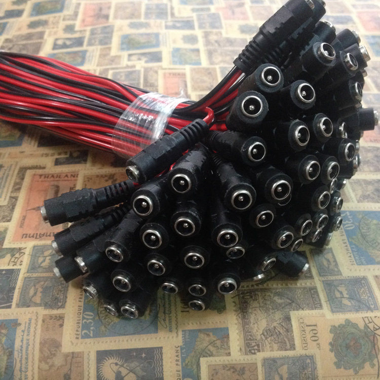 铜dc红黑电源线接头 监控电源母接头 dc母头12v dc电源线单母头