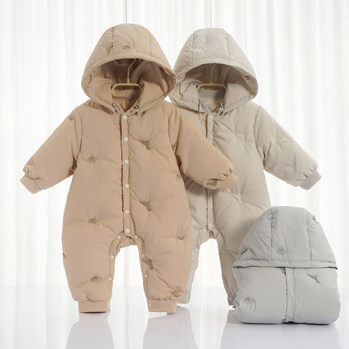 宝宝ins风冬款保暖三防羽绒哈衣