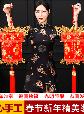 春节元宵节日喜庆灯笼装扮小灯笼新款喜庆六角宫灯酒楼阳台装饰