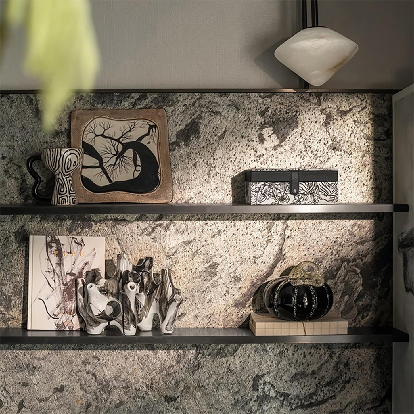 轻奢样板间摆件书房书柜售楼处珊瑚摆件复古首饰盒高级感中古风