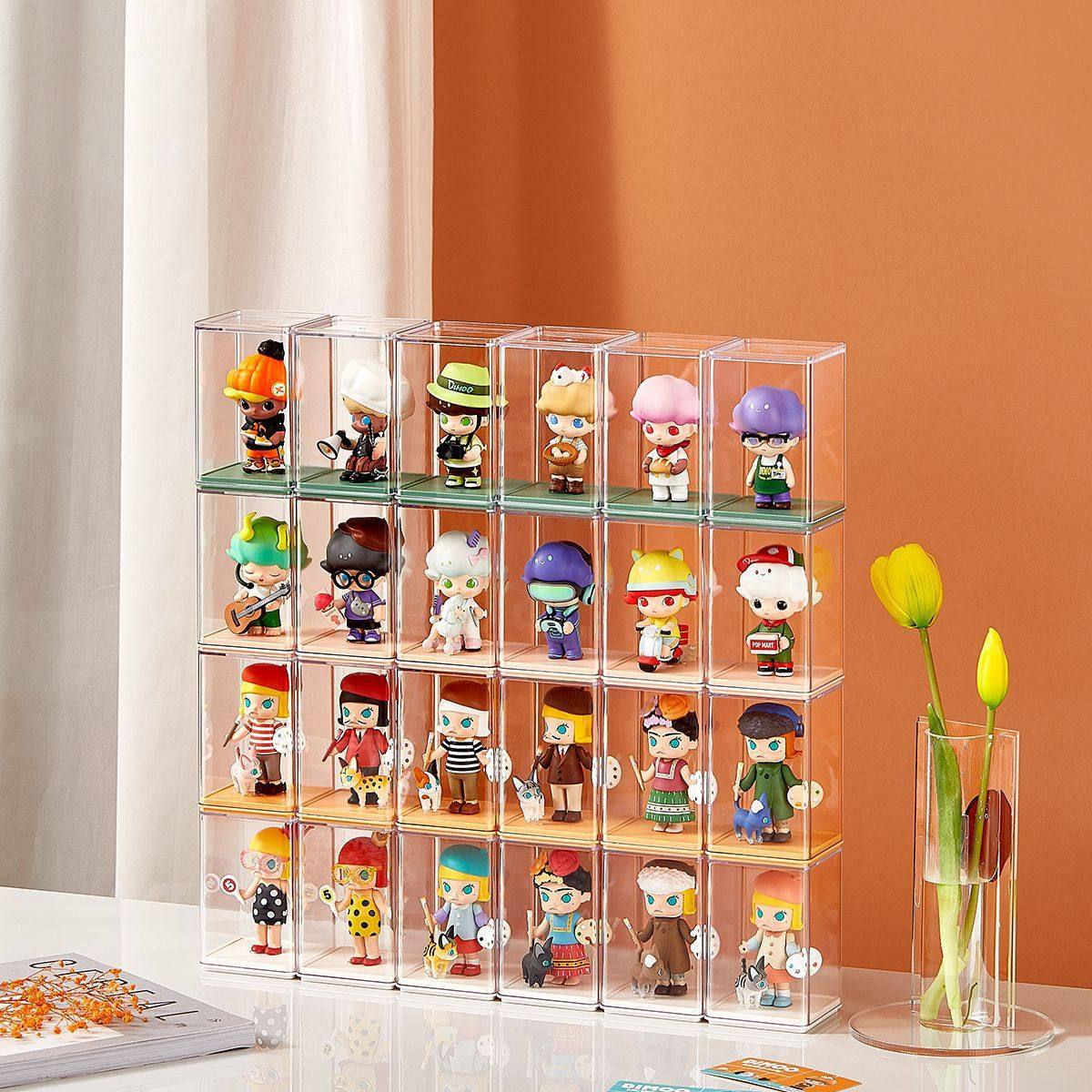 盲盒收纳盒亚克力泡泡玛特手办桌面寝室多层架透明防尘盒展示柜子