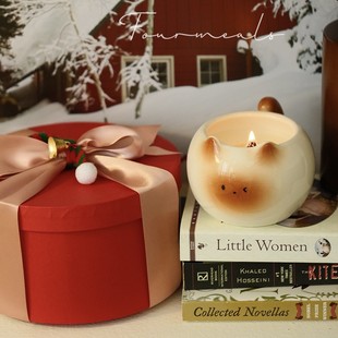《焦糖小猫》新年香薰蜡烛礼盒冬日暖心礼物生日礼品女生伴手礼