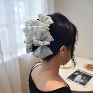 超仙碎花泡泡大抓夹女2025新款 高级感鲨鱼夹氛围感超出片发夹发饰