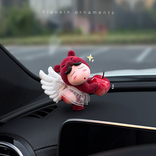 可爱植绒小新汽车摆件车内饰品车载中控台屏幕圣诞平安装 饰女高级