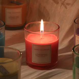 七彩香薰蜡烛杯玻璃烛台杯大口径玻璃杯透明家用香氛蜡烛玻璃瓶