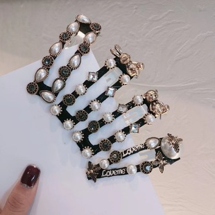 韩国潮款 几何发夹复古气质边夹顶夹刘海夹镶钻BB夹发饰女夹子