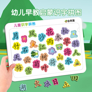 儿童识字拼图认字数学拼音早教启蒙益智幼儿园宝宝3 6岁认知