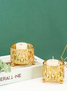 创意金属蜡烛台家居卧室用摆件时尚室内香薰炉蜡烛台底座装饰摆件