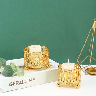 创意金属蜡烛台家居卧室用摆件时尚 饰摆件 室内香薰炉蜡烛台底座装