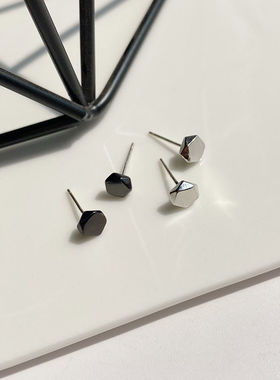 耳钉简约女小巧耳骨钉2021年新款潮黑色ins冷淡风耳饰
