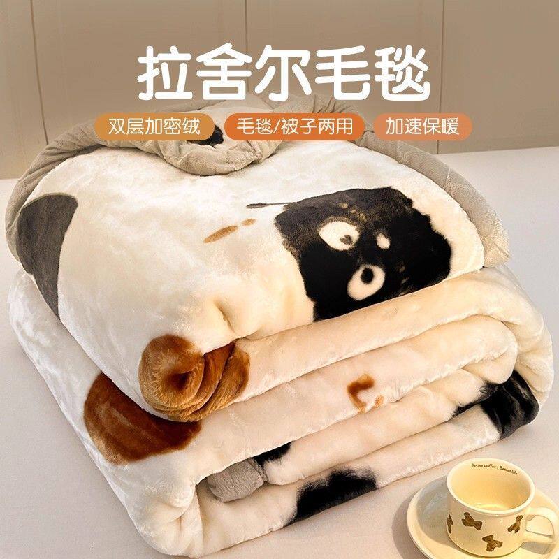 拉舍尔毛毯冬季加厚保暖珊瑚法兰绒毯子铺床单人冬天被子学生宿舍