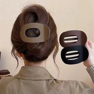 新款 扁平圆形发夹鸭嘴夹弯曲舒适不硌头发卡后脑勺盘发鲨鱼夹发饰